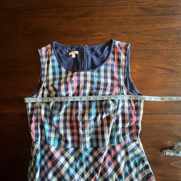 Talbots Checkered Pastel Gingham Sleeveless Penafore Retro 60's Dress, Size 12 - Picture 11 of 12